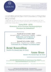 Convergences Psychanalytiques Niçoises 2018