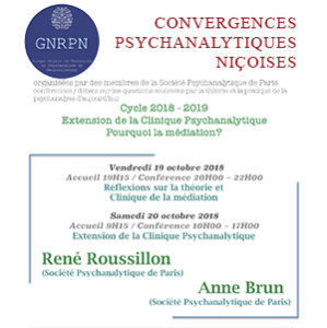 Convergences Psychanalytiques Niçoises 2018
