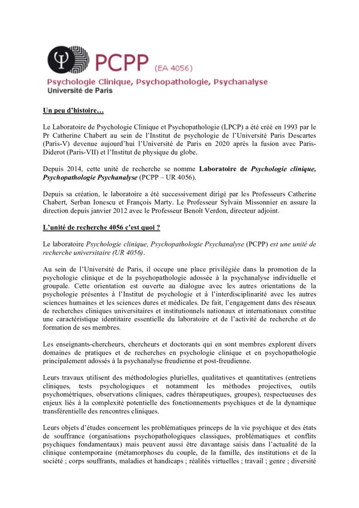 thumbnail of Présentation pour la SPP Le laboratoire PCPP