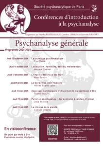 Programmee conférences de Psychanalyse Générale 2024-2025