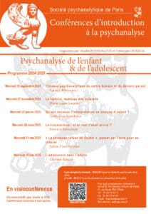 Programmee conférences de Psychanalyse de l'enfant et de l'adolescent 2024-2025