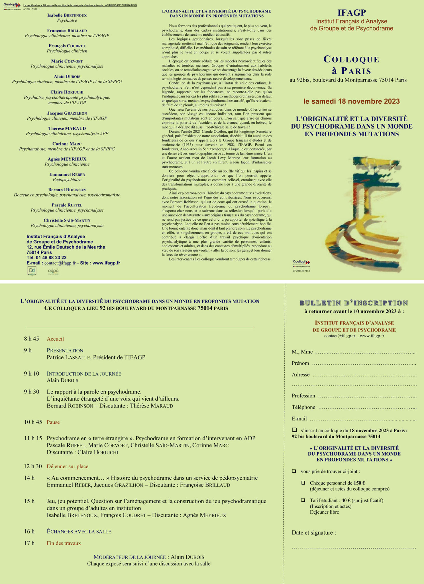 Colloque de l'IFAGP 2023