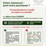 Conférences de l'AVREPSYEA 2026 « Enfant, Adolescent : quels soins psychiques ? »